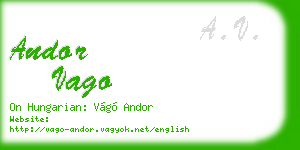 andor vago business card